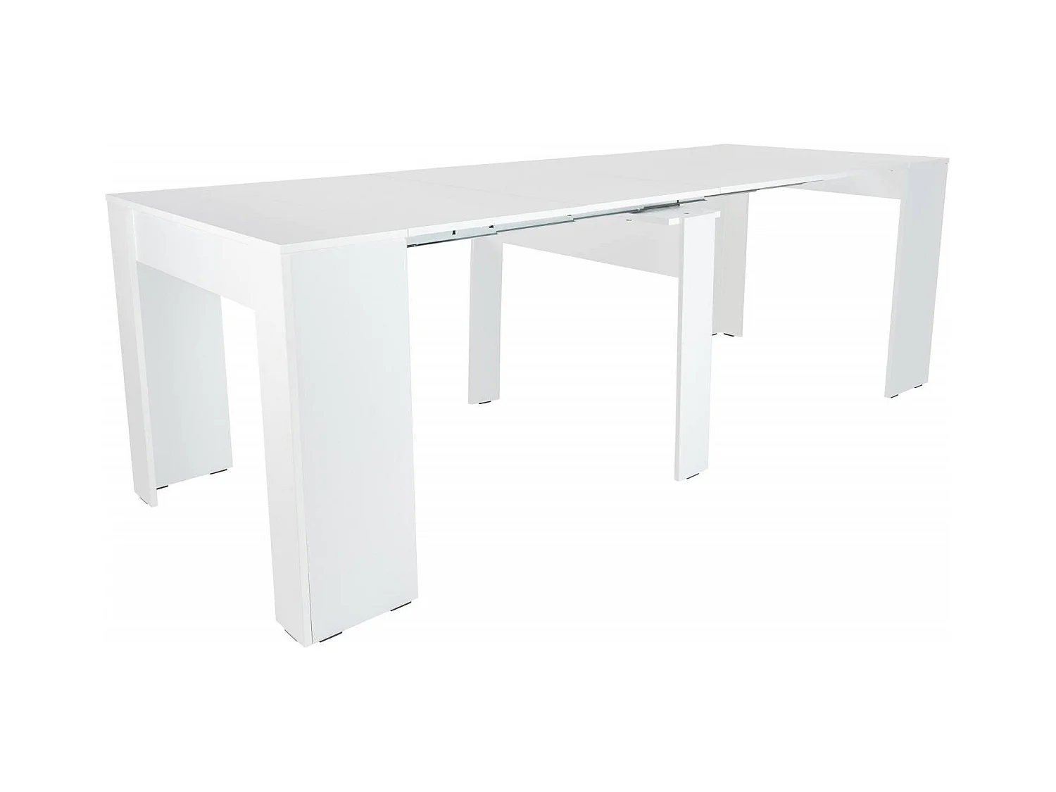 Table console à rallonge Dpanozz, Table avec rallonges, Console polyvalente, Table à manger extensible jusqu'à 10 places, 90/237x51h78 cm, Blanc