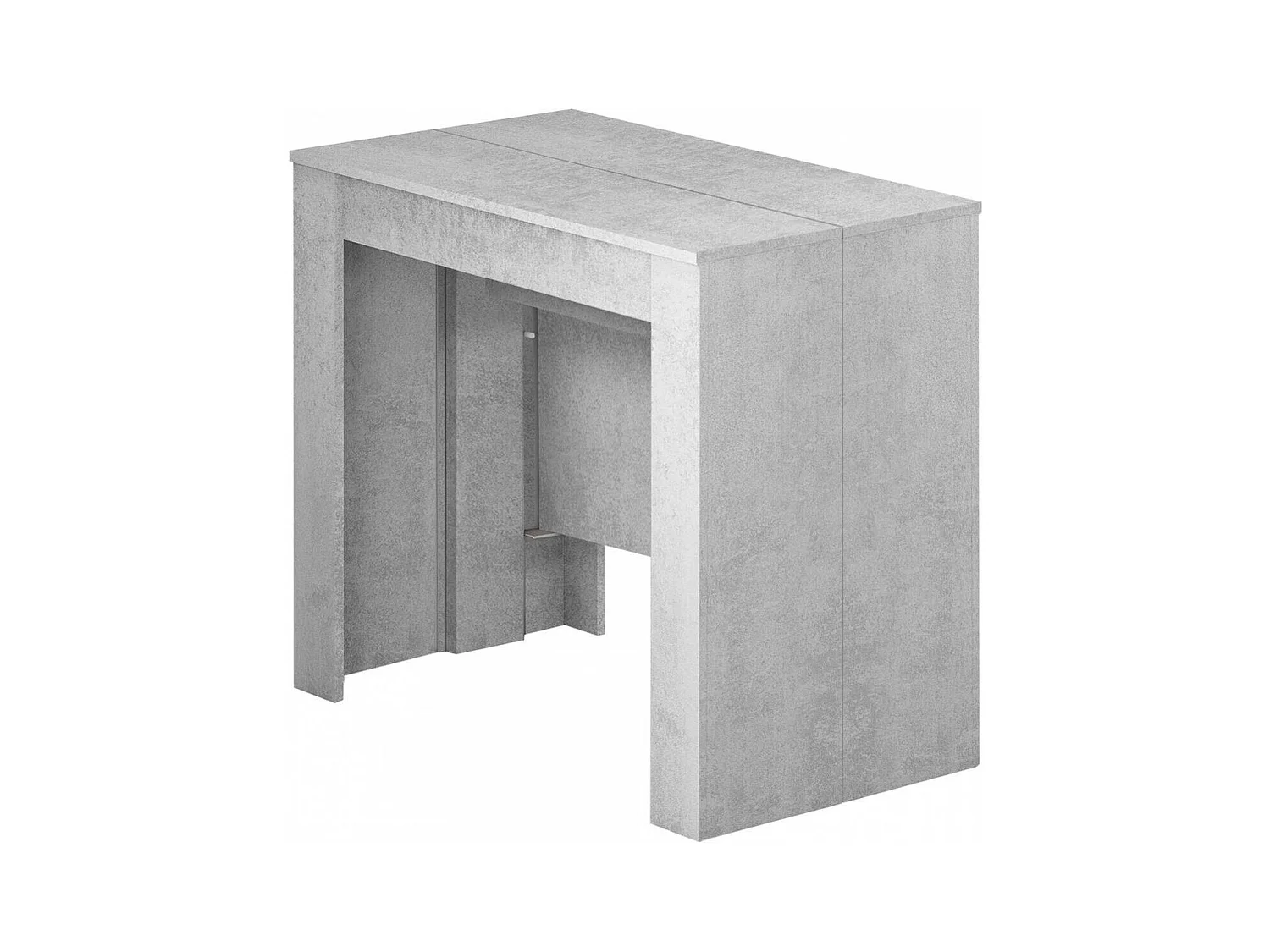 Console Diluna, Table à manger extensible, Table avec rallonges polyvalentes extensible jusqu'à 10 places, 51/237x90h78 cm, Ciment