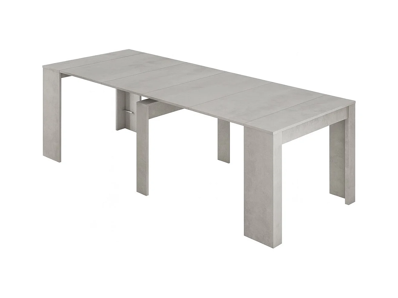 Console Diluna, Table à manger extensible, Table avec rallonges polyvalentes extensible jusqu'à 10 places, 51/237x90h78 cm, Ciment