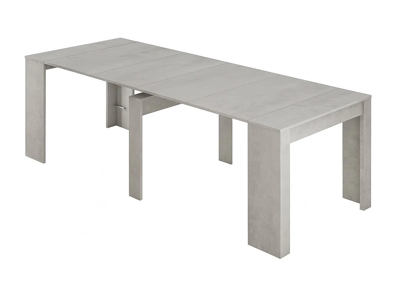 Console Diluna, Table à manger extensible, Table avec rallonges polyvalentes extensible jusqu'à 10 places, 51/237x90h78 cm, Ciment