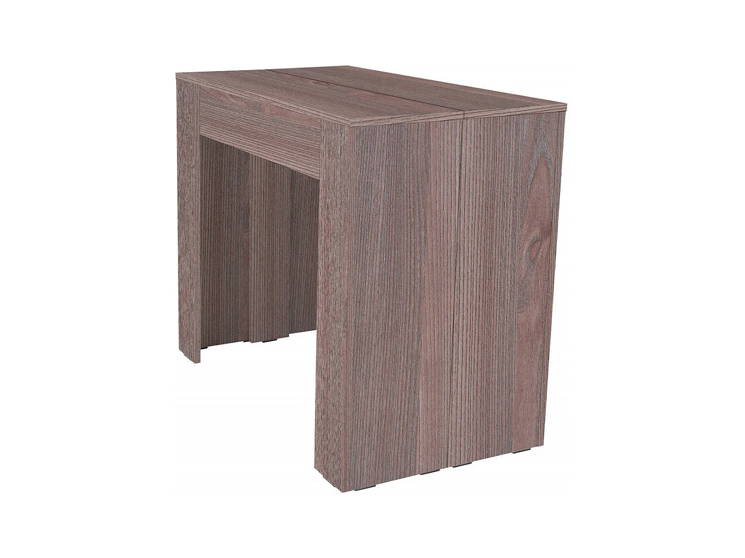 Moderner Esstisch, Ausziehbare Konsole bis zu 10 Sitzplätzen, Maße 90 x 51 x 77 cm (bis zu 237 mit Verlängerungen), Farbe Braun - Eiche