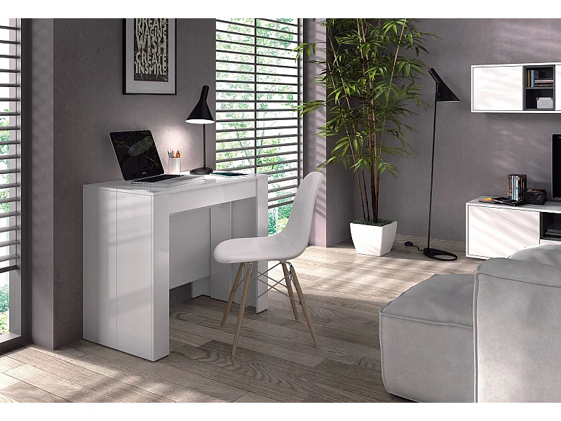 Consolle Allungabile Abicitren, 10 Posti, 51x90x78h cm Bianco Lucido