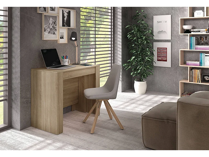 Console Diluna, Table à manger extensible, Table avec rallonges polyvalentes extensible jusqu'à 10 places, 51/237x90h78 cm, Chêne