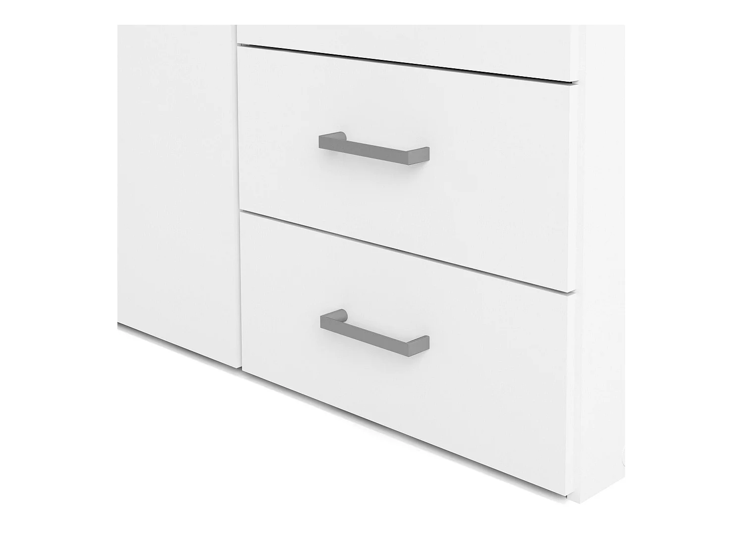 Armario con dos puertas batientes y tres cajones, color blanco, Medidas 77 x 175 x 49 cm