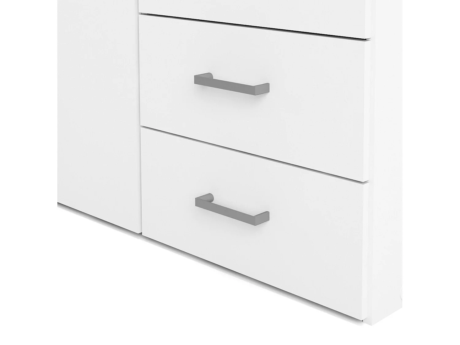 Kledingkast met twee draaideuren en drie laden, kleur wit, afmeting 77 x 175 x 49 cm