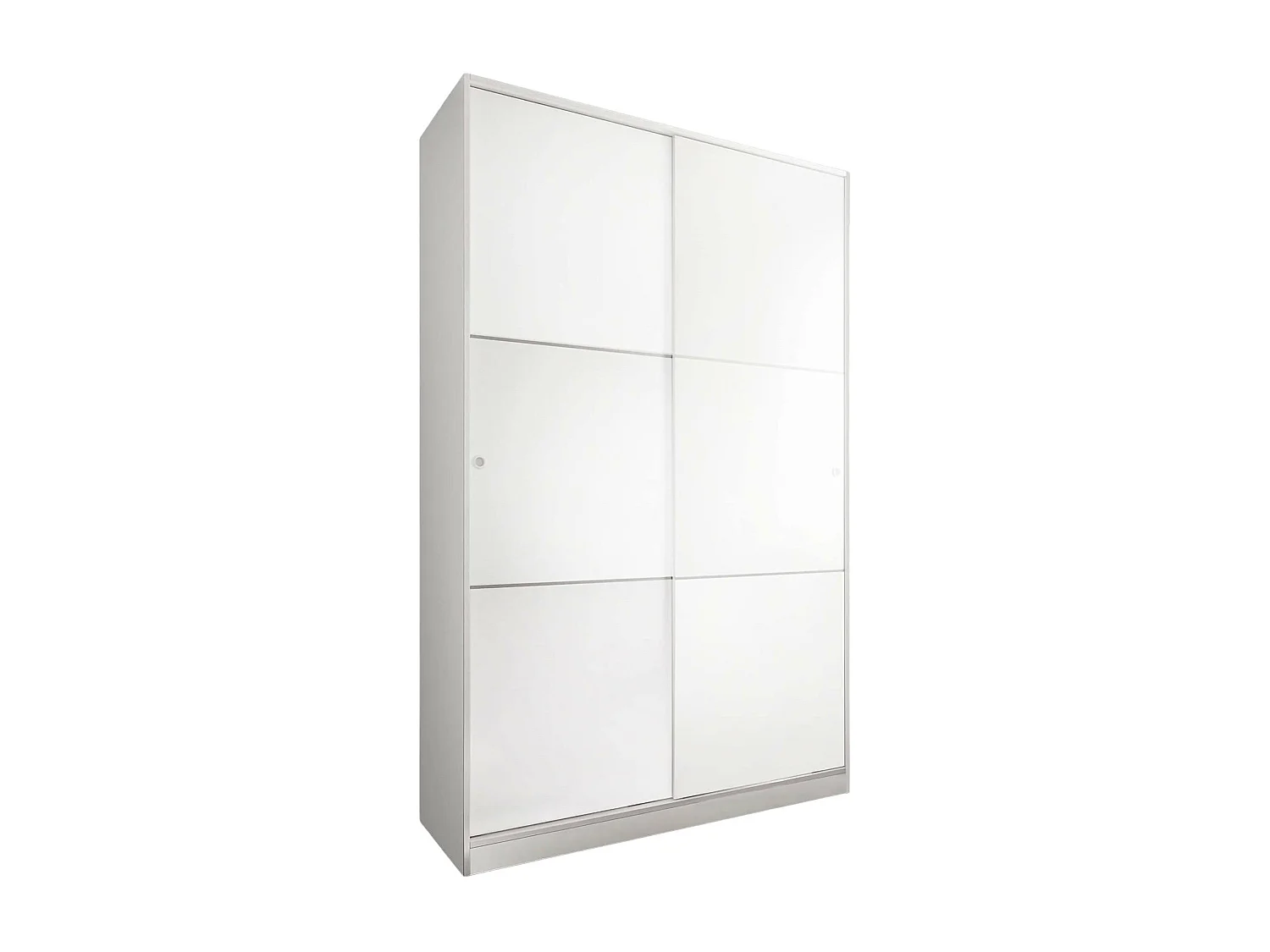 Guardarropa Dnoce, Armario dormitorio con 2 puertas correderas, Mueble con 4 baldas y barra perchero, 120x50h200 cm, Blanco