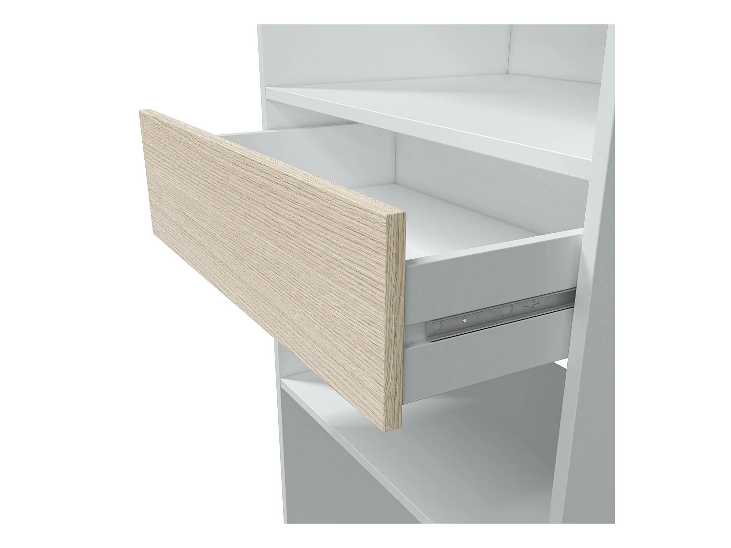 Dalala kledingkast, Structuur voor inloopkast, Open kledingkast zonder deuren, Inloopkast, 158x40h187 cm, Wit en Eiken