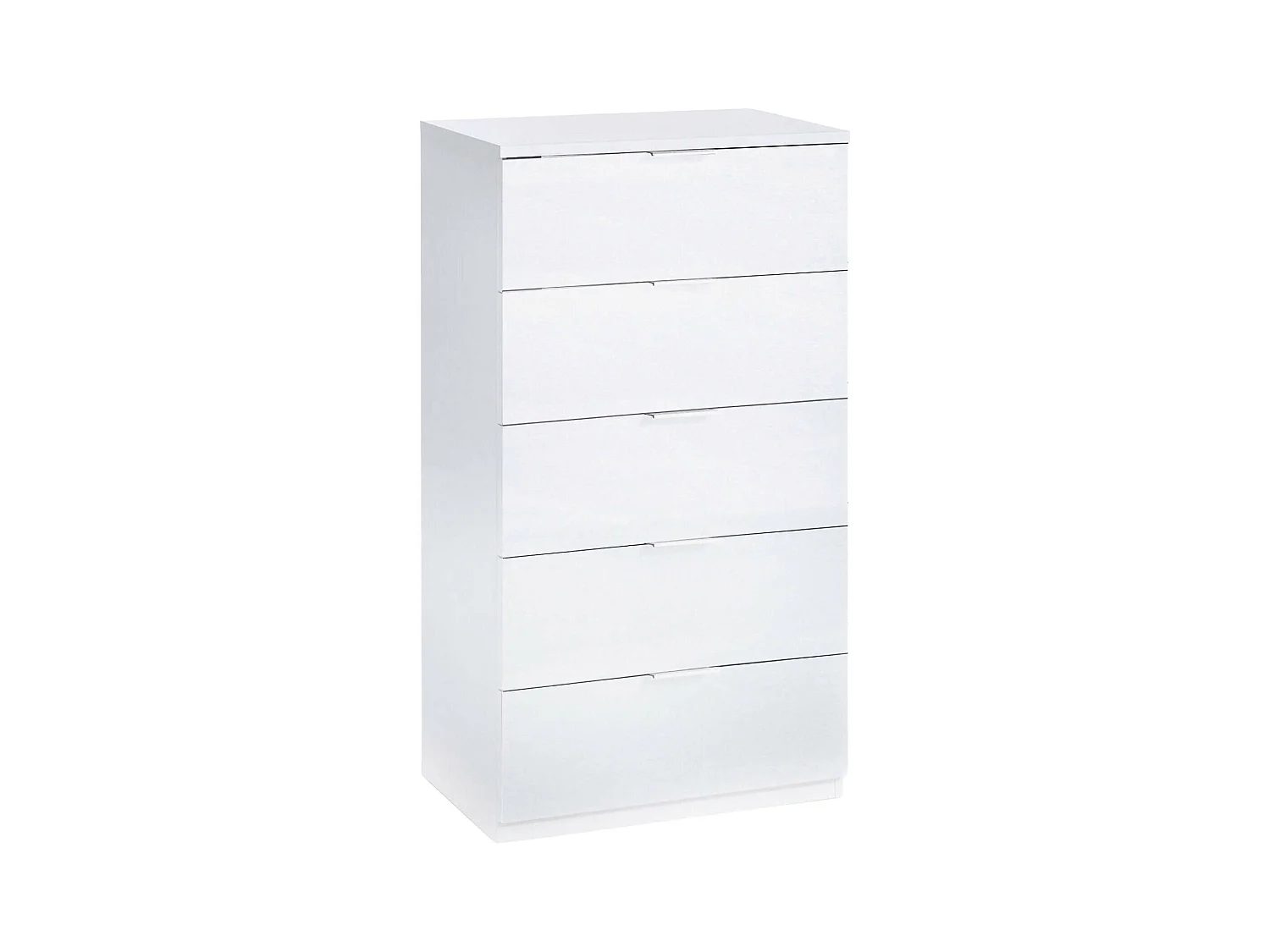 Commode Dhvali, Commode 5 tiroirs, Commode pour chambre à coucher, Commode moderne, 60x40h110 cm, Blanc
