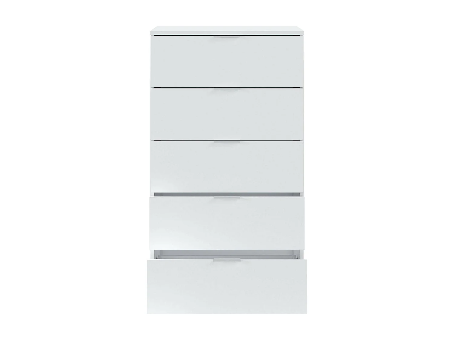 Commode Dhvali, Commode 5 tiroirs, Commode pour chambre à coucher, Commode moderne, 60x40h110 cm, Blanc