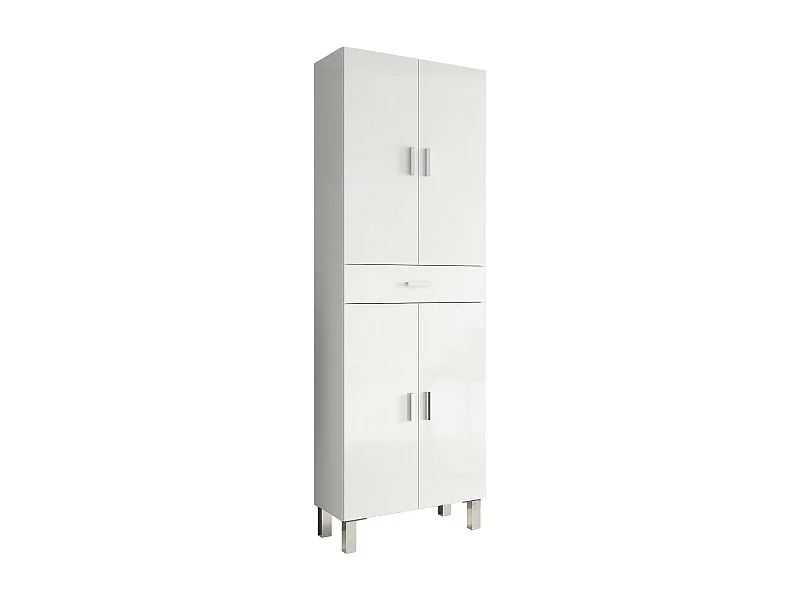 Dmora - Armadio multiuso grande Amiga, 60x29h182 cm, Bianco lucido