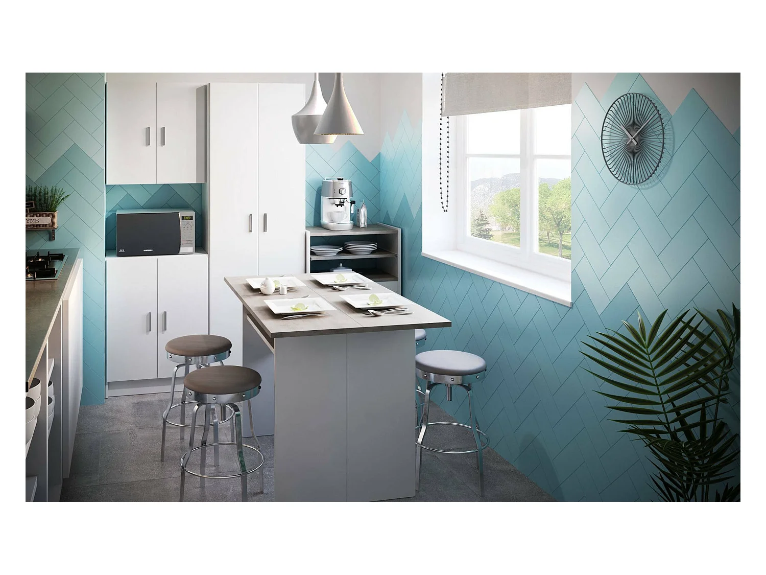 Mehrzweck-Kabinett Dmarra, Beistellschrank mit 2 Türen, Schuhregal mit 3 Ablagen, Modernes hohes Schuhregal, 59x37h180 cm, Weiß