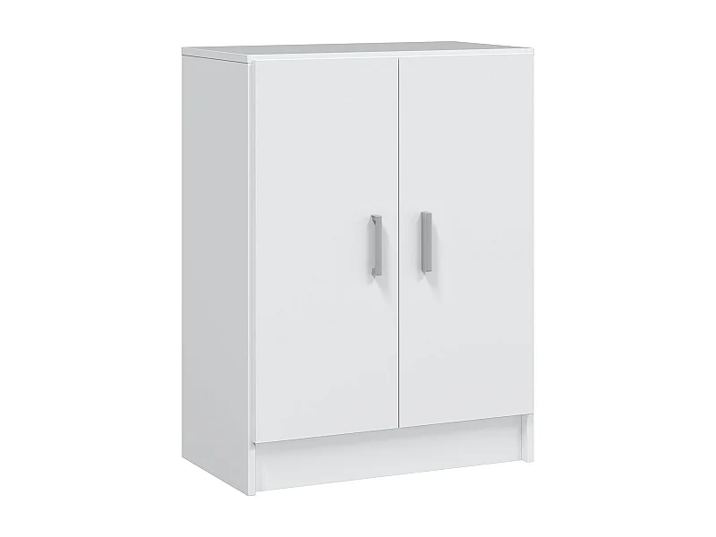 Mehrzweck-Kabinett Dhot, Niedriger Beistellschrank mit 2 Türen, Schuhregal mit 1 Einlegeboden, Multifunktionsschrank, 59x37h80 cm, WeiÃŸ