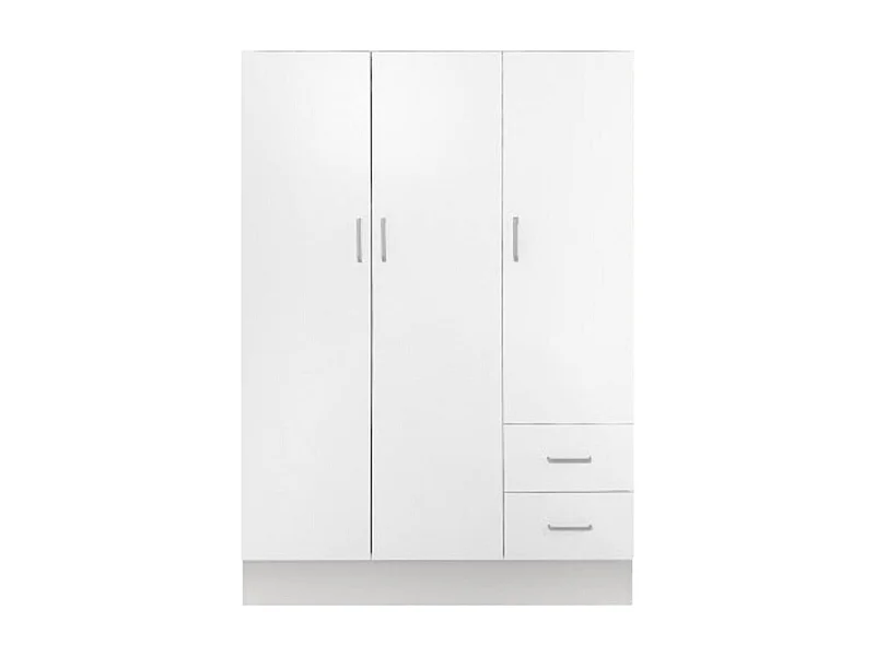 Garde-robe 3 portes Dpavese, Mobilier de chambre, Dressing fermé, Armoire à vêtements avec 3 portes et 2 tiroirs, 120x50h170 cm, Blanc