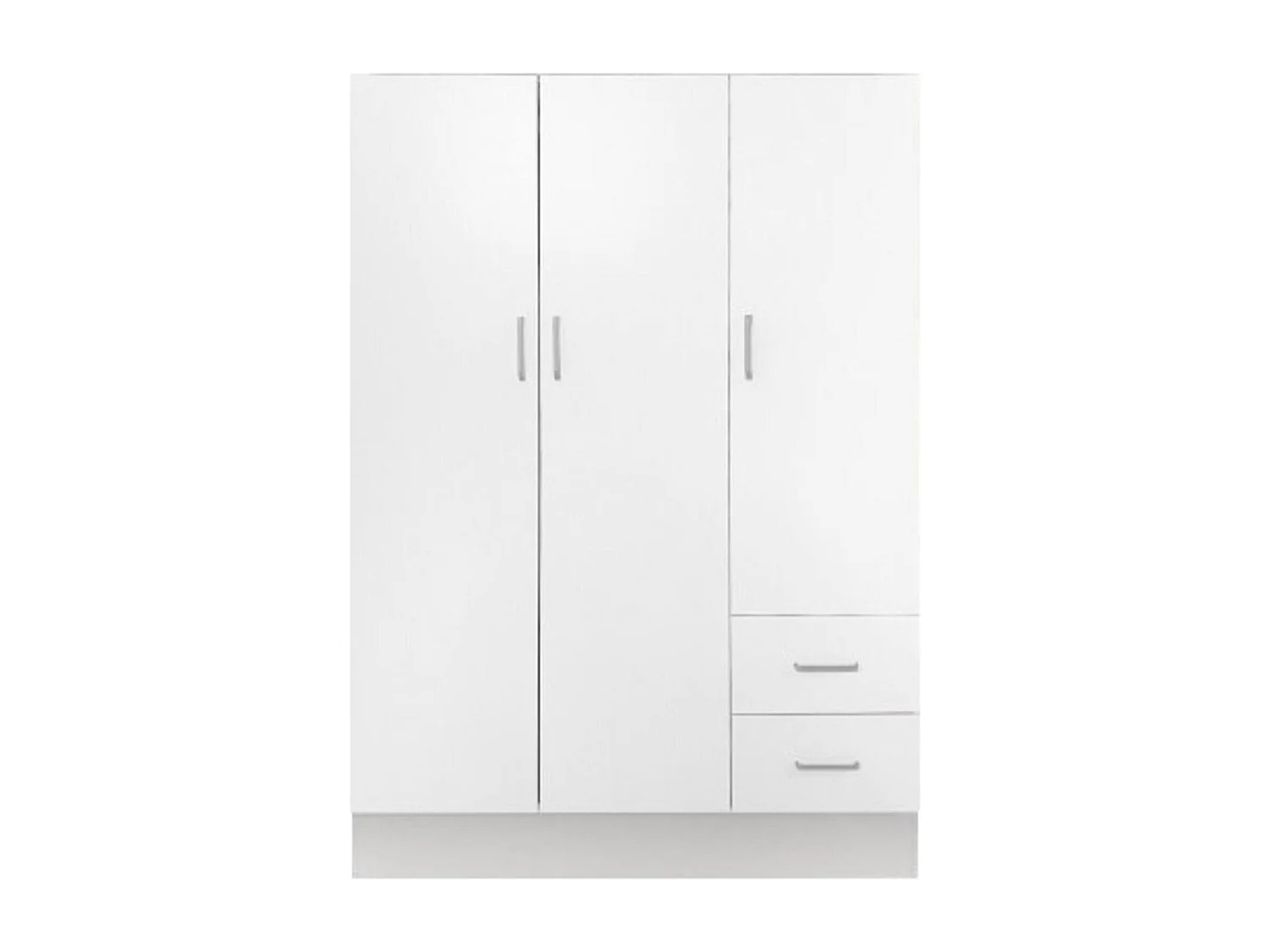 Garde-robe 3 portes Dpavese, Mobilier de chambre, Dressing fermé, Armoire à vêtements avec 3 portes et 2 tiroirs, 120x50h170 cm, Blanc