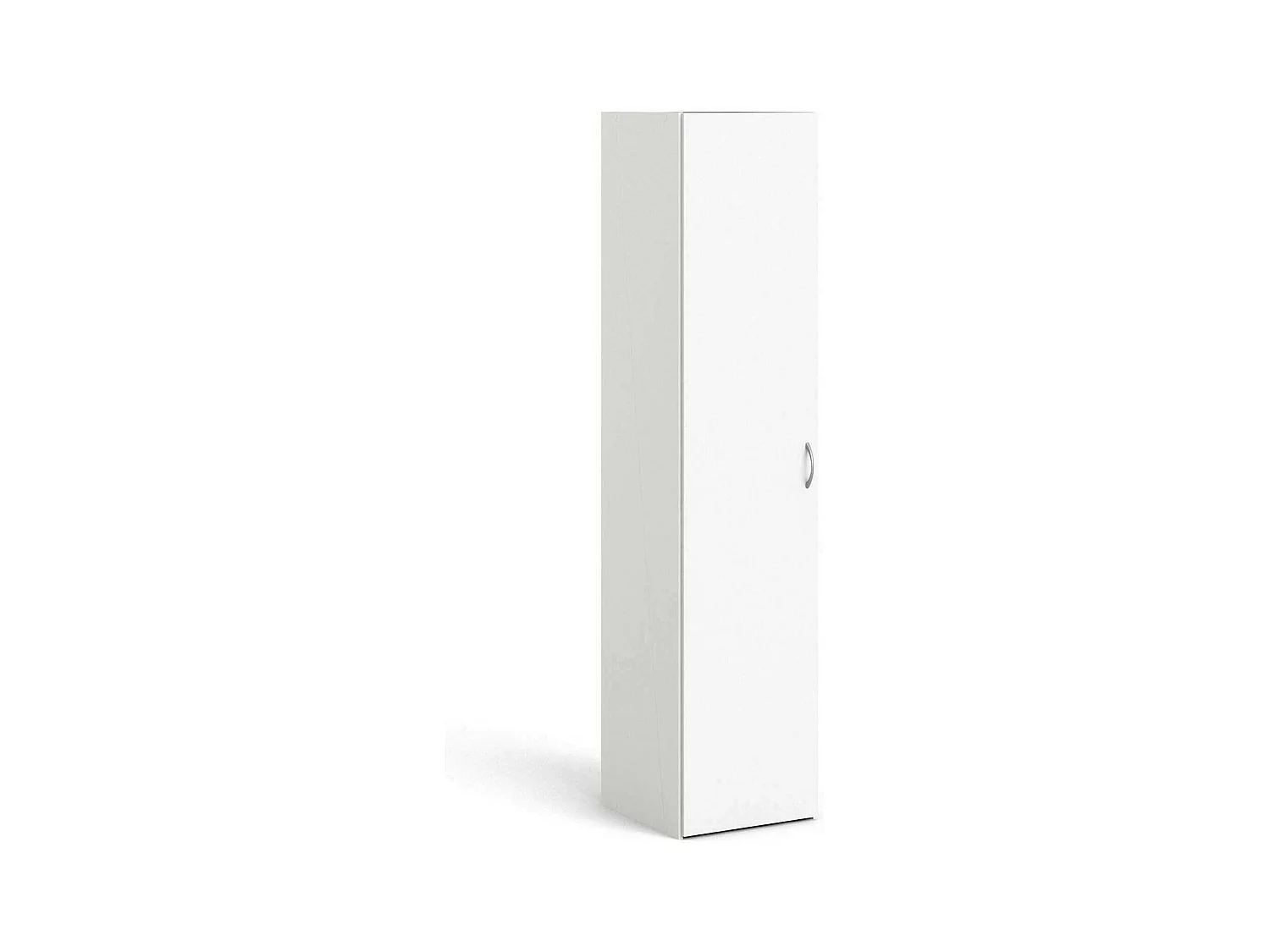 Armoire à une porte avec trois étagères internes, couleur blanche, Dimensions 39 x 175 x 41 cm