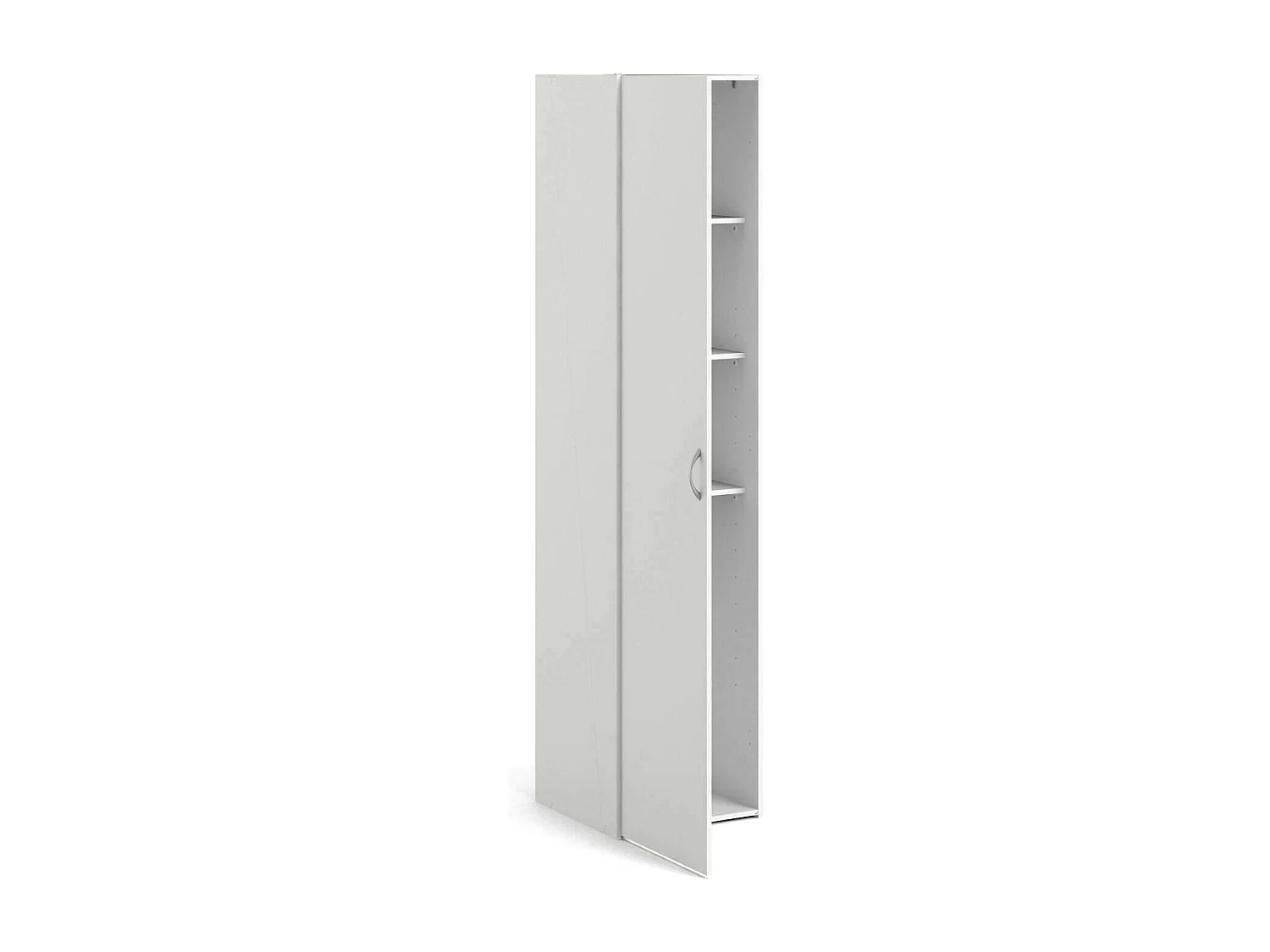 Armoire à une porte avec trois étagères internes, couleur blanche, Dimensions 39 x 175 x 41 cm
