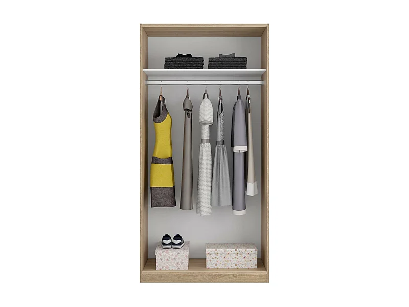 Dmora - Guardaroba 2 ante Alt, 100x50h200 cm, Rovere