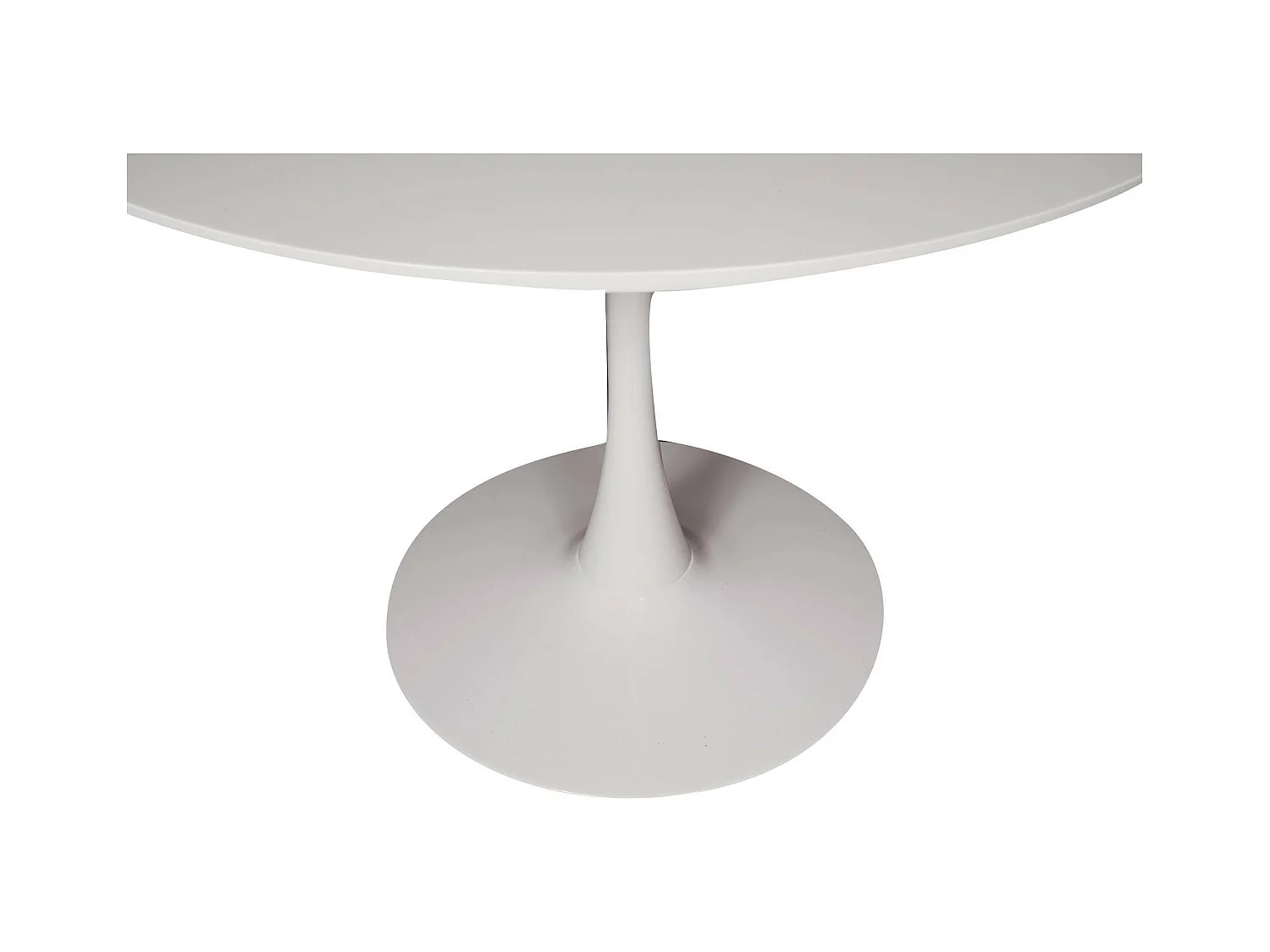 Vaste tafel 0, Ronde multifunctionele salontafel, Eettafel met metalen structuur en laminaatplank, 100xh75 cm, Wit