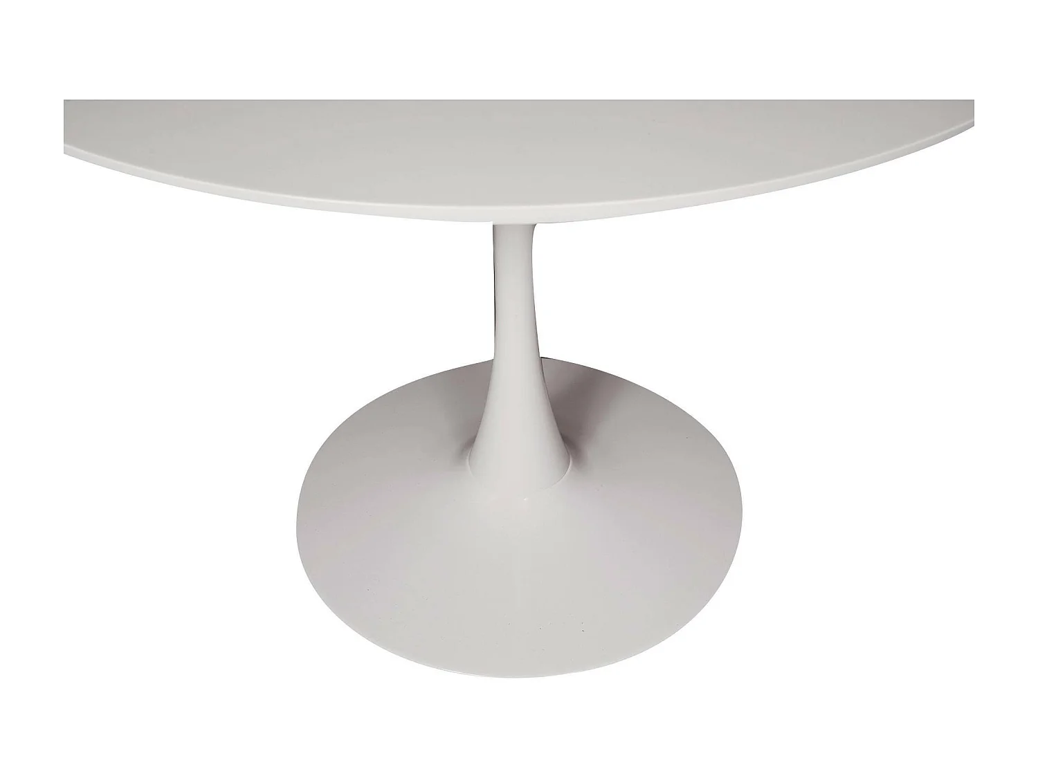 Vaste tafel 0, Ronde multifunctionele salontafel, Eettafel met metalen structuur en laminaatplank, 100xh75 cm, Wit