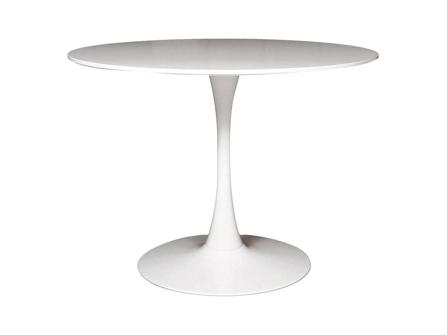 Table fixe Dpavard, Table de cuisine ronde, Table de salle à manger, Table avec plateau polyvalent, 100x100h75 cm, Blanc