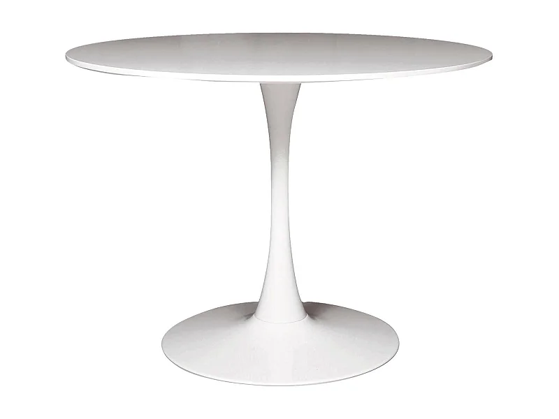 Table fixe Dpavard, Table de cuisine ronde, Table de salle à manger, Table avec plateau polyvalent, 100x100h75 cm, Blanc
