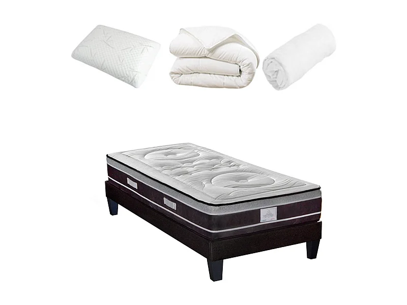 DIVIN - Matelas ressorts ensachés + sommier + accessoires