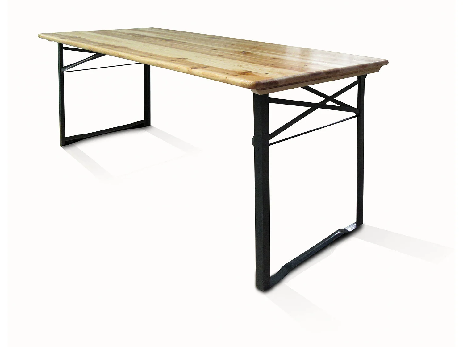 Set tavolo e panchine richiudibili da birreria, colore marrone, Misure tavolo 150 x 76 x 70 cm, Misure panca 150 x 44 x 25 cm