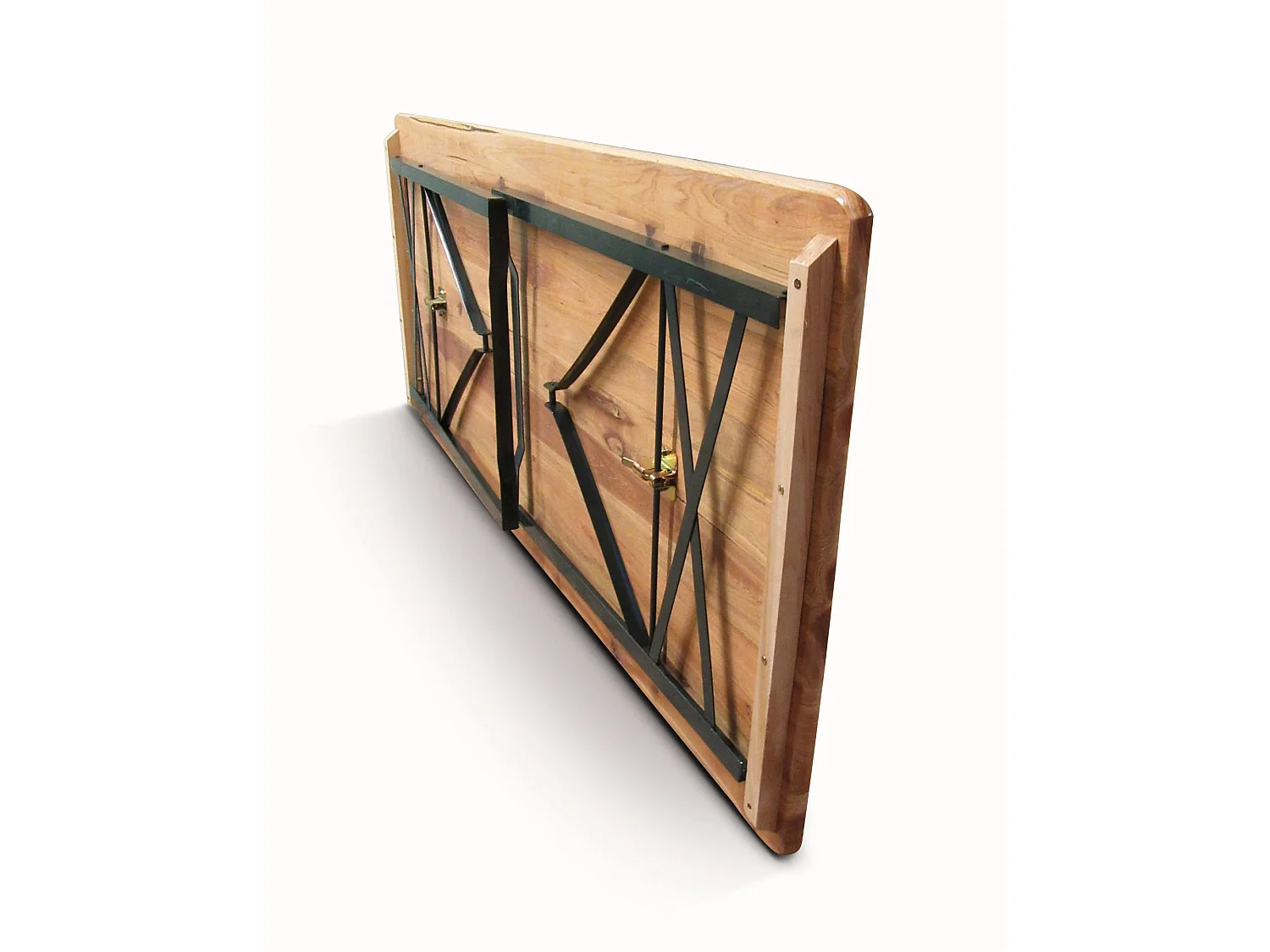 Set tavolo e panchine richiudibili da birreria, colore marrone, Misure tavolo 150 x 76 x 70 cm, Misure panca 150 x 44 x 25 cm