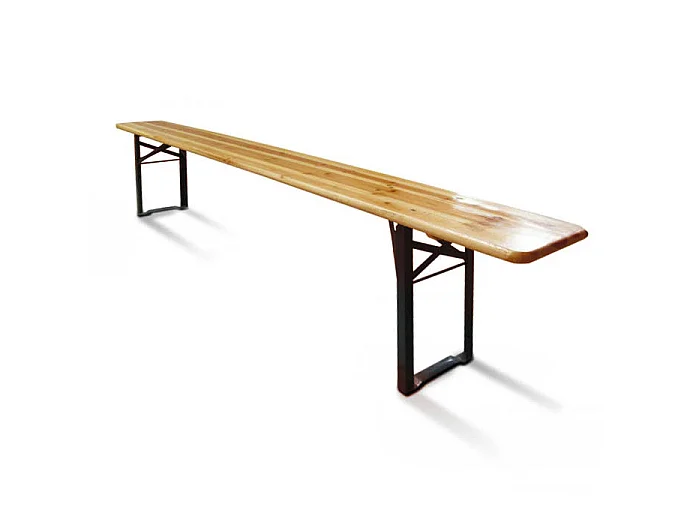 Conjunto de mesa e bancos dobráveis ​​para cervejaria, cor marrom, Medidas da mesa 220 x 76 x 80 cm, Medidas do banco 220 x 46 x 24 cm
