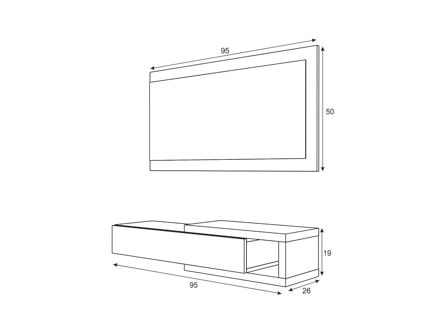 Meuble d'entrée Dhasi, Entrée réversible avec miroir, Meuble d'entrée avec tiroir, Plateau de poche pour appartements, 95x26h69 cm, Blanc et Ciment
