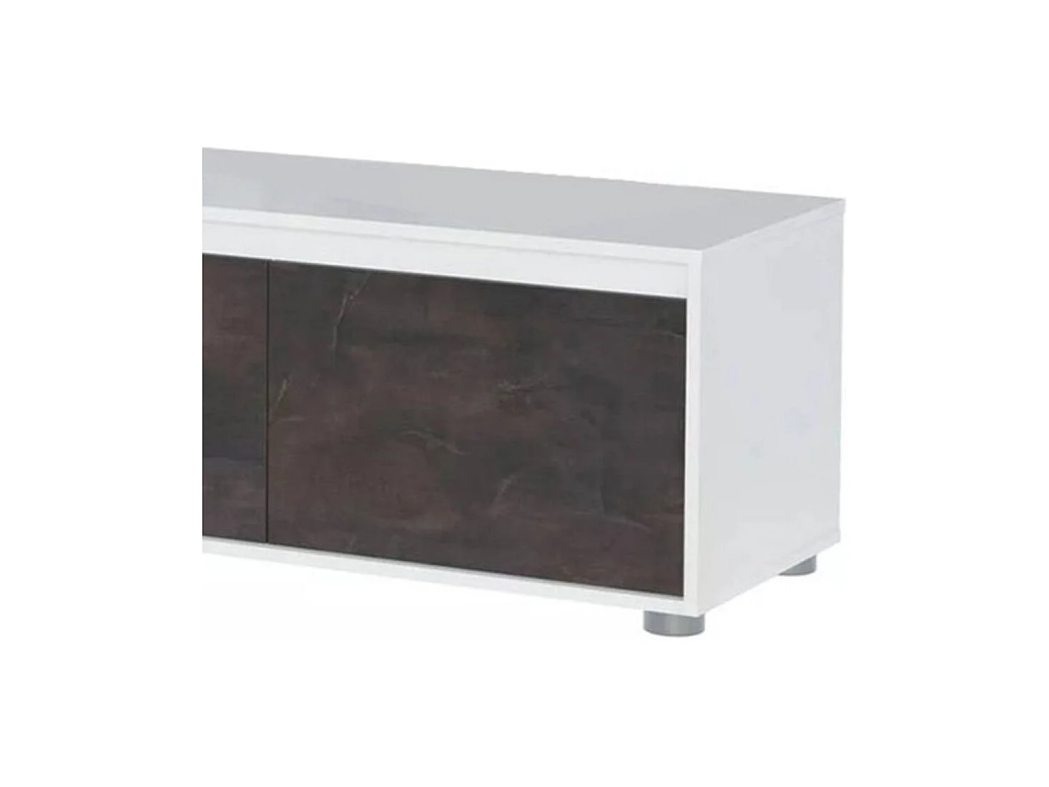 Système mural Savannah, meuble TV meuble de salon, Composition d'ensemble de salon, Ensemble de salon avec élément mural, 200x41h43 cm, Blanc et Oxyde