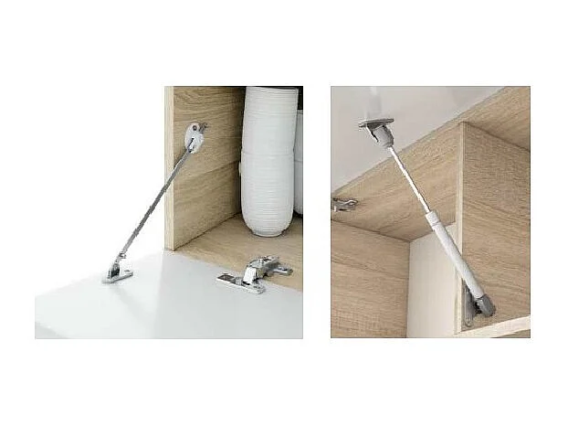 Ensemble mural Miami, Meuble TV réversible, Composition de salon avec élément mural et étagère, 220x40h44 cm, Chêne effet nÅ"ud et Blanc