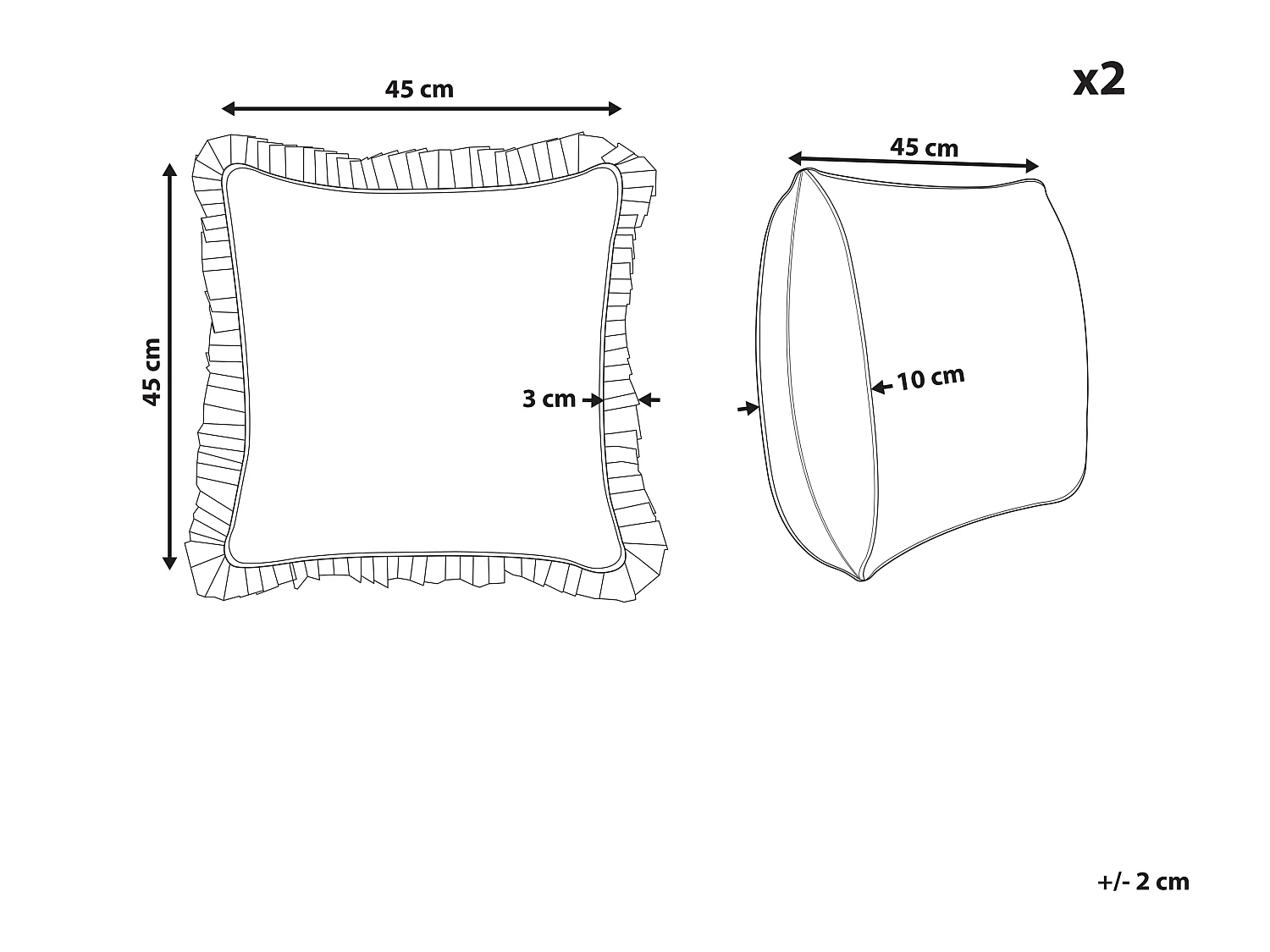 Conjunto de 2 almofadas decorativas AMOENA Algodão 45 x 45 cm Azul Padrão floral