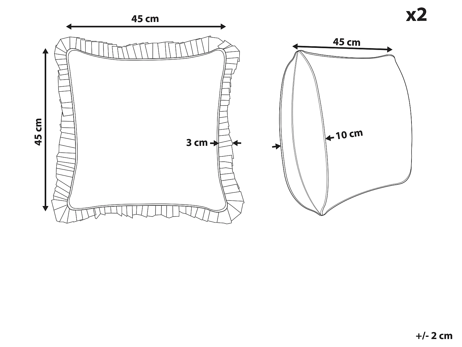 Set van 2 decoratieve kussens AMOENA Katoen 45 x 45 cm Blauw Bloempatroon