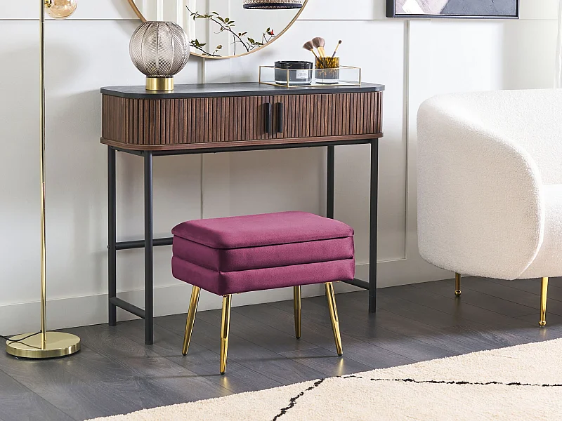 Banc de rangement ODESSA Velours Rouge Bordeaux