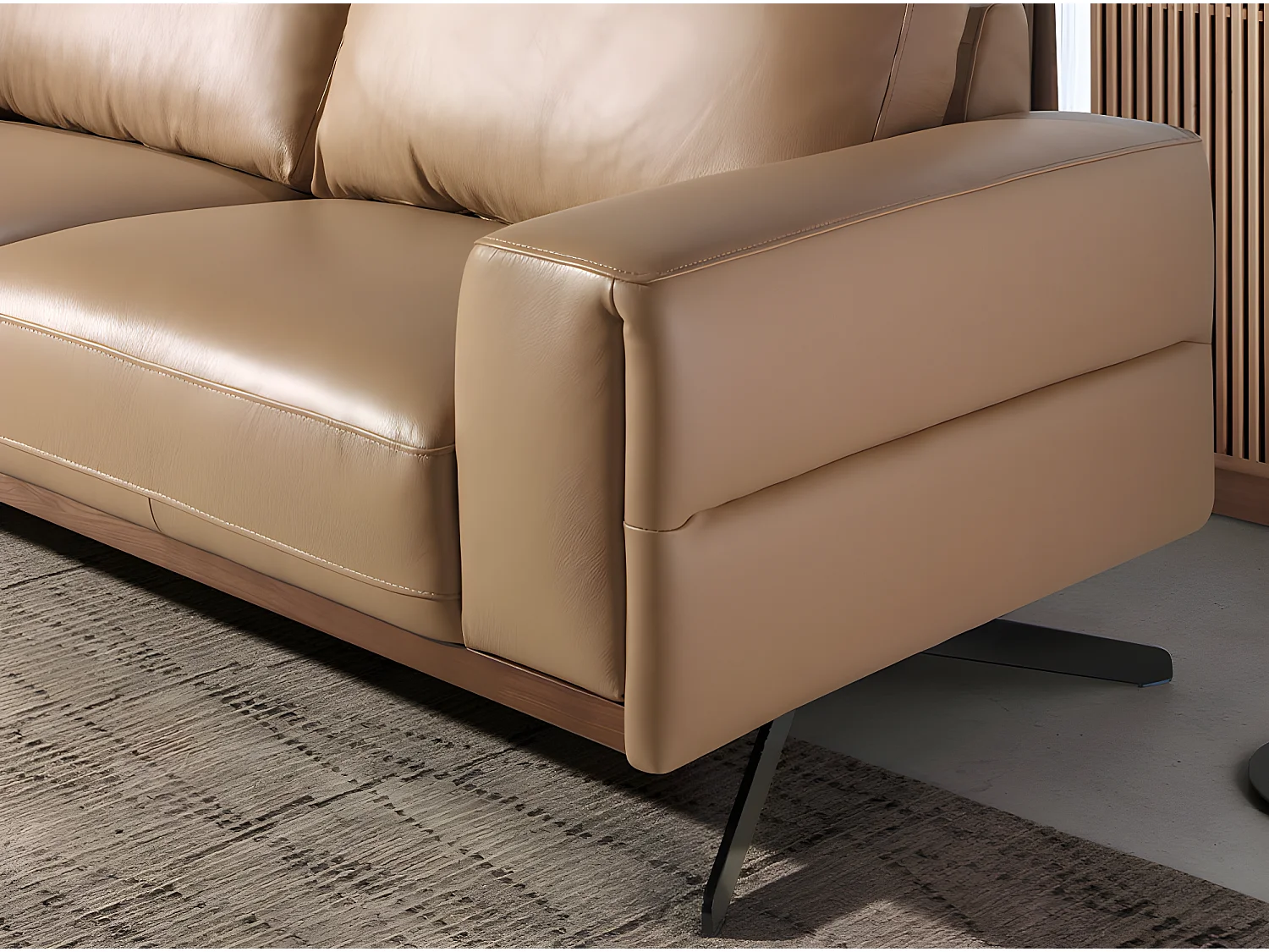 Canapé 2 places en cuir couleur Arena 6133 ANGEL CERDA