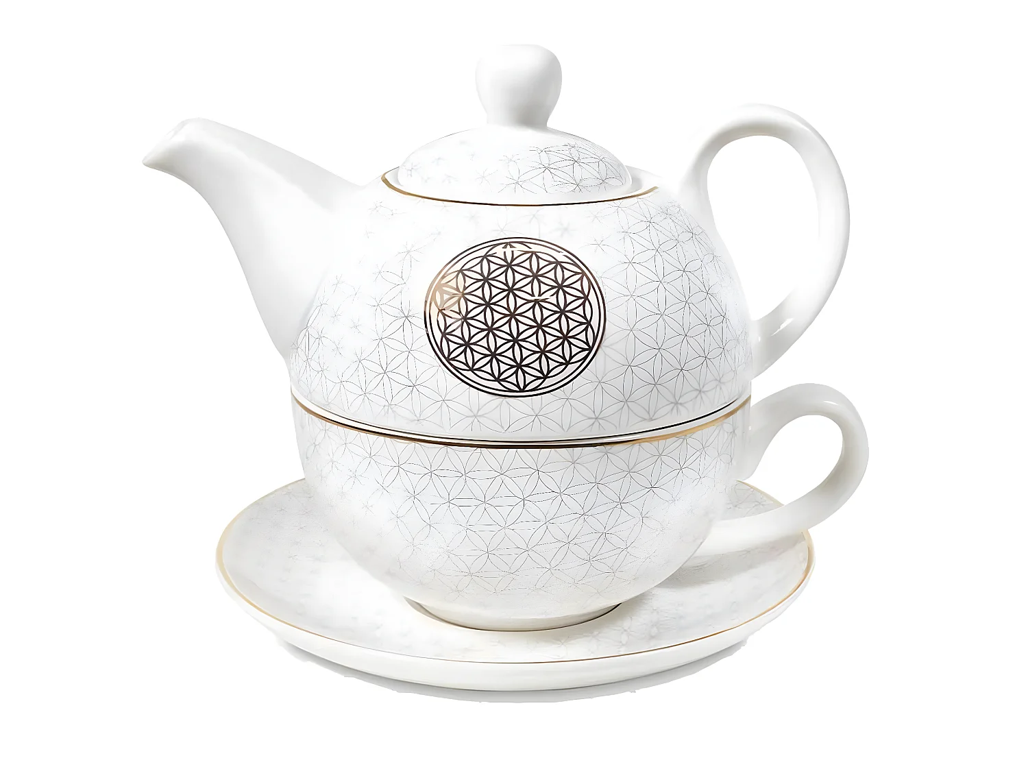 Théière solo en porcelaine Fleur de Vie