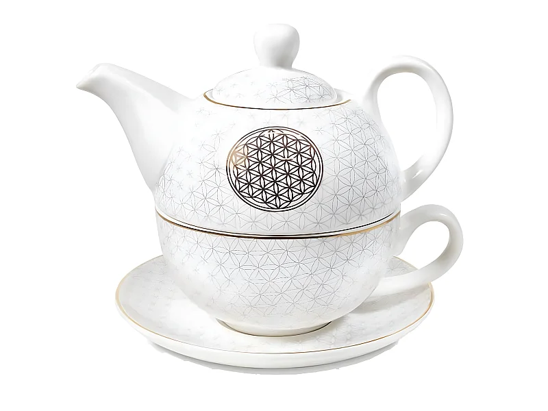 Théière solo en porcelaine Fleur de Vie