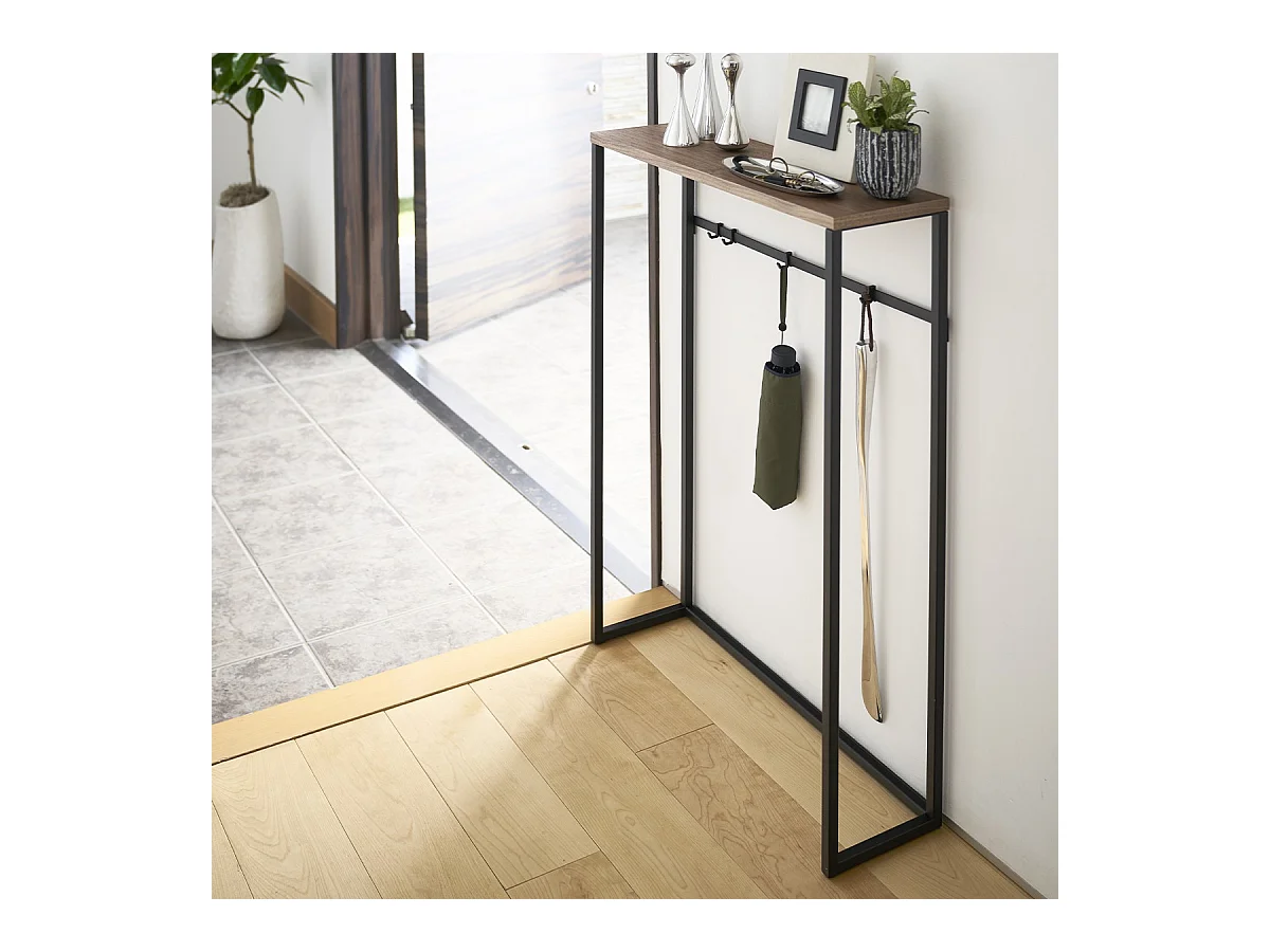 Metalen en houten ingangstafel - L60 cm