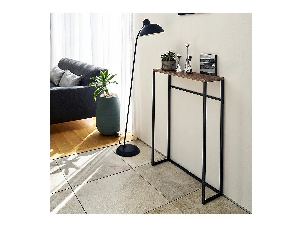 Metalen en houten ingangstafel - L60 cm