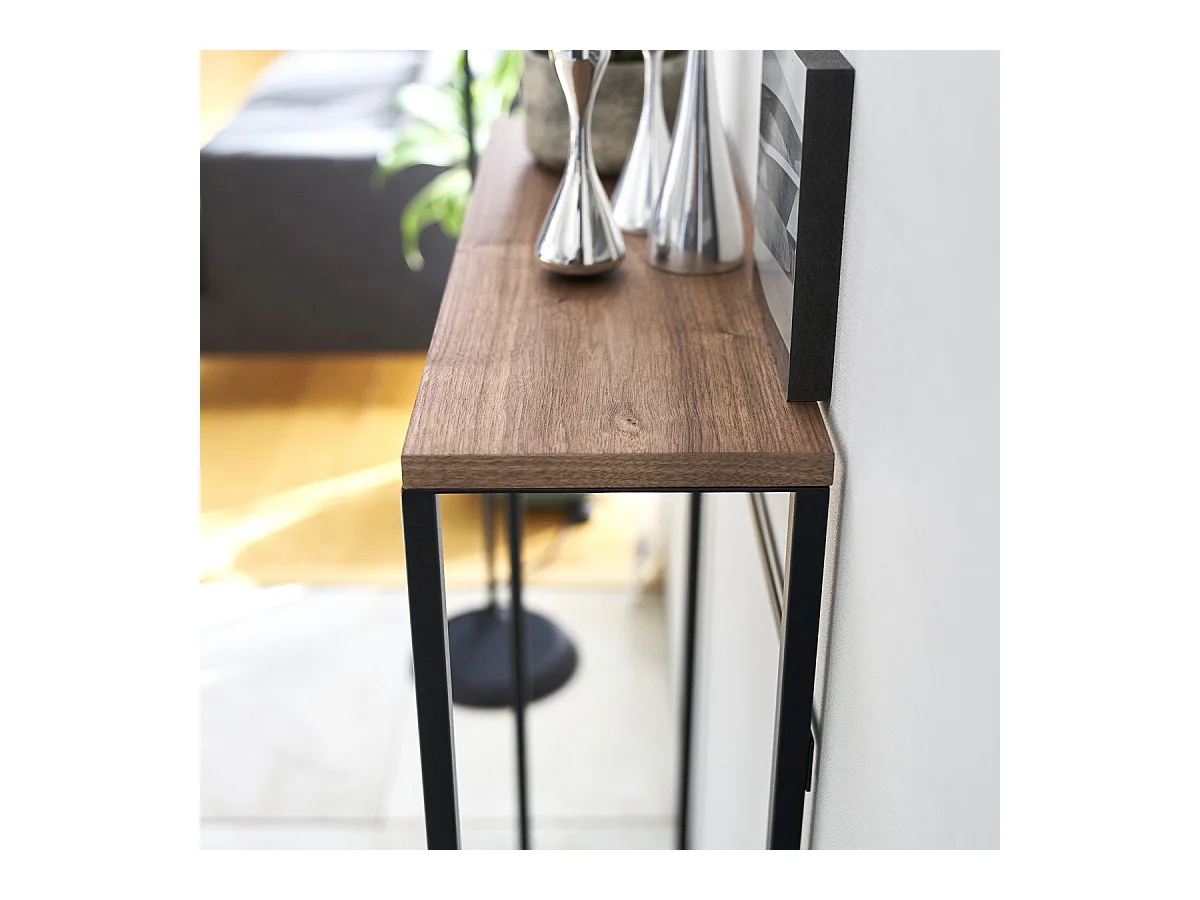 Metalen en houten ingangstafel - L60 cm