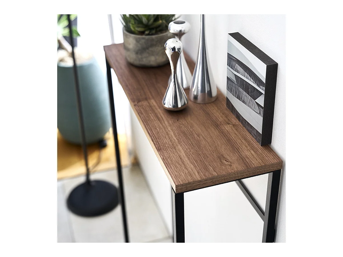 Metalen en houten ingangstafel - L60 cm