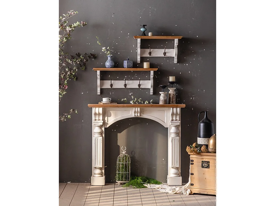 MANOIR - Manteau de cheminée en bois de pin naturel