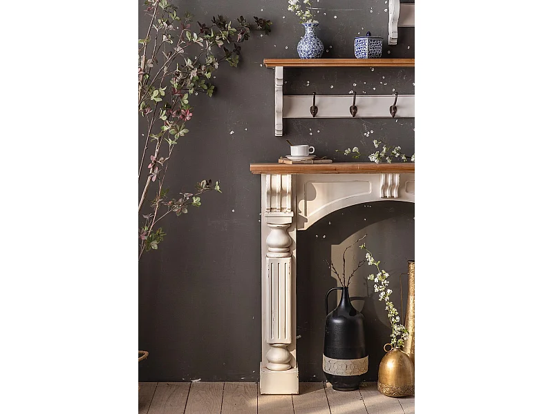 MANOIR - Manteau de cheminée en bois de pin naturel