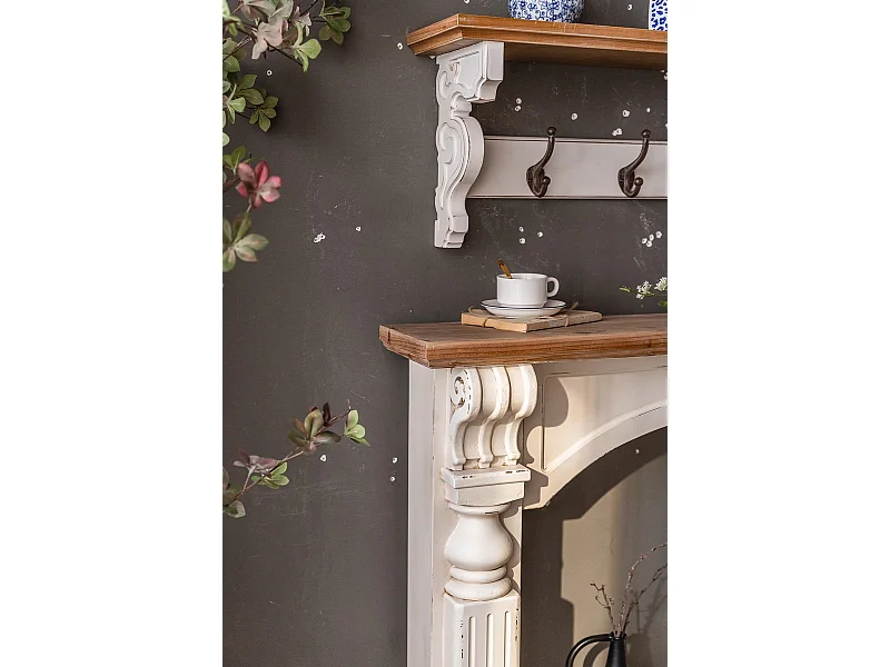 MANOIR - Manteau de cheminée en bois de pin naturel