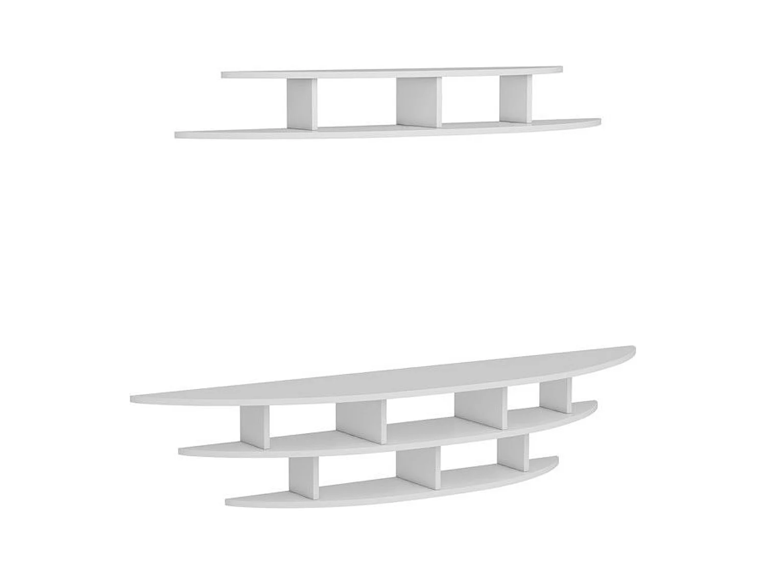 Ensemble meuble TV ALVINO 176 cm blanc