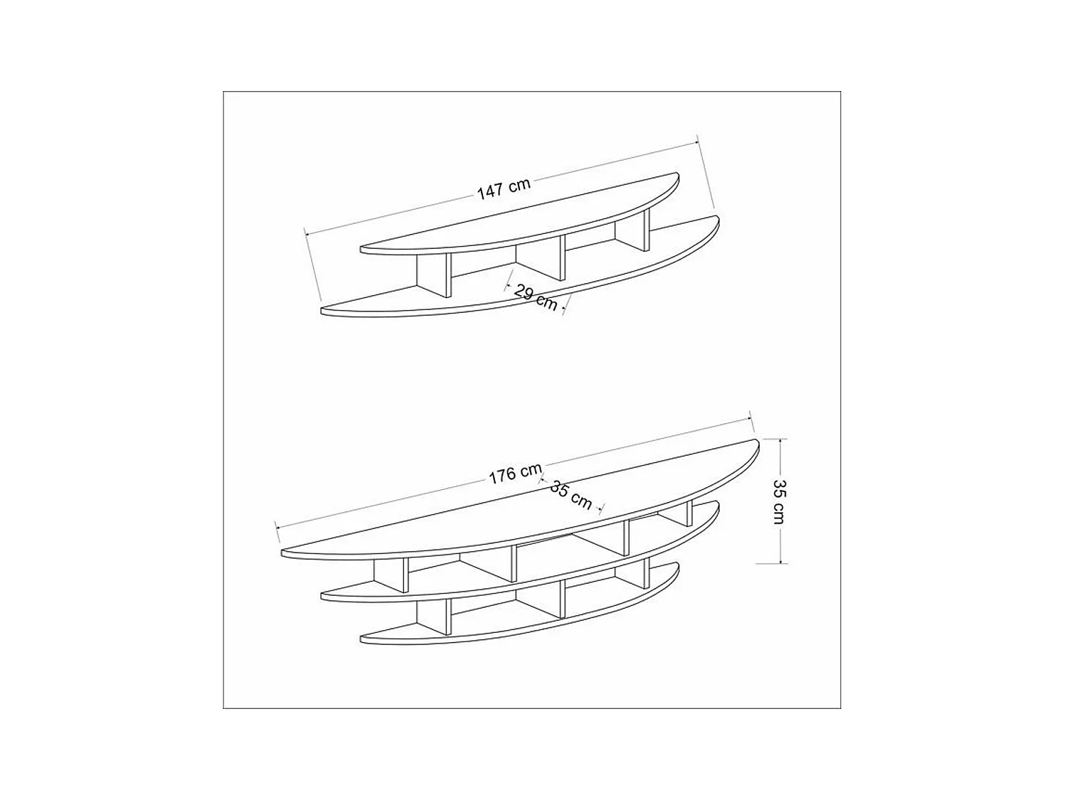 Ensemble meuble TV ALVINO 176 cm blanc