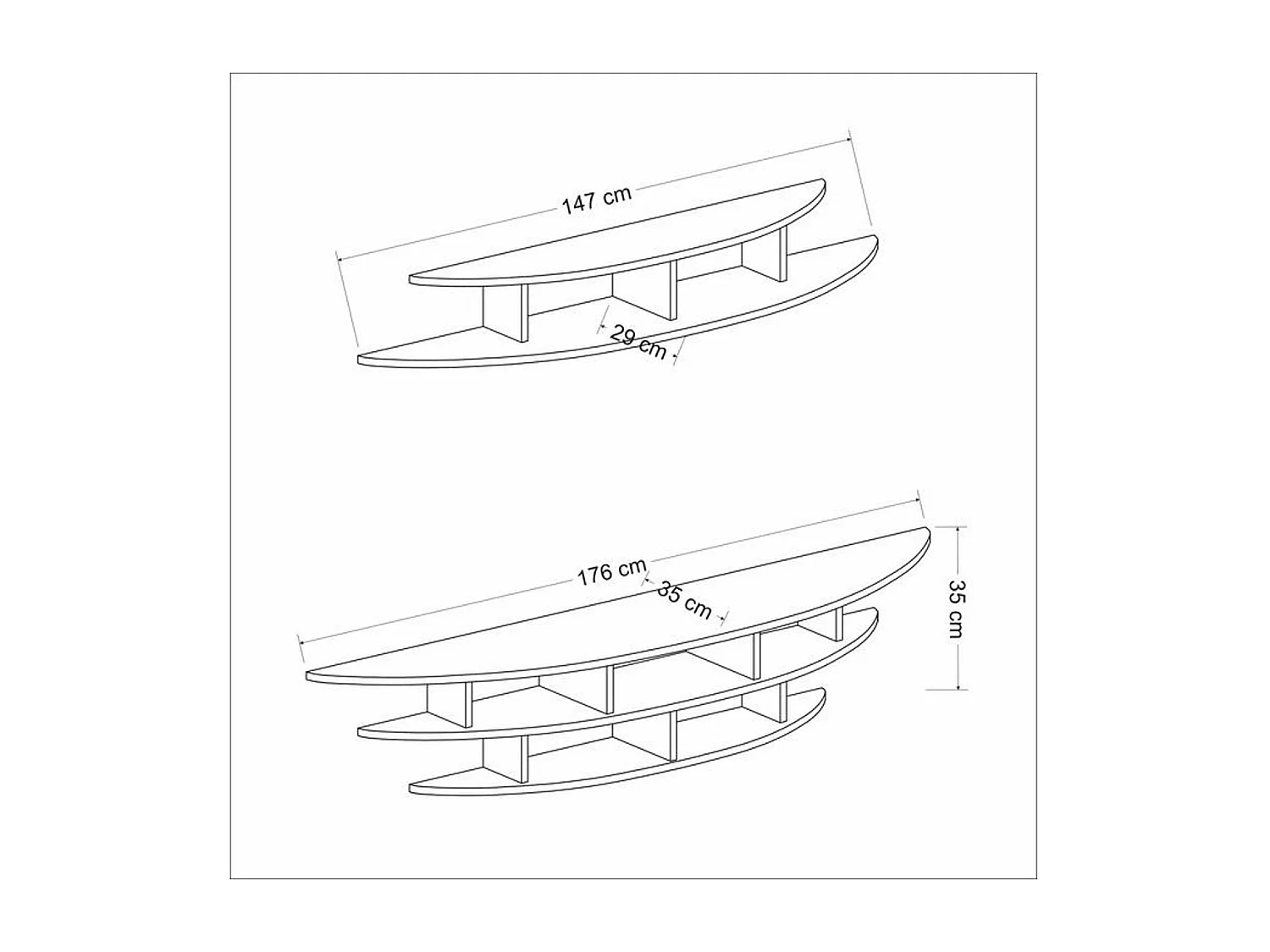 Ensemble meuble TV ALVINO 176 cm blanc