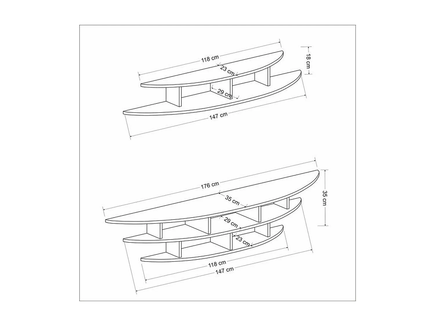 Ensemble meuble TV ALVINO 176 cm blanc