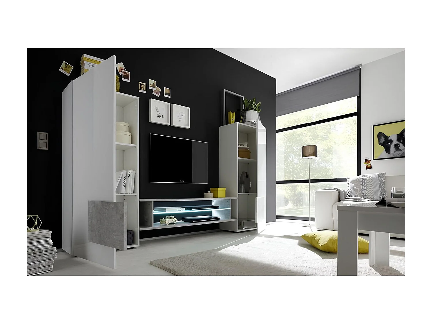 Ensemble meuble TV MARIO 258 cm béton